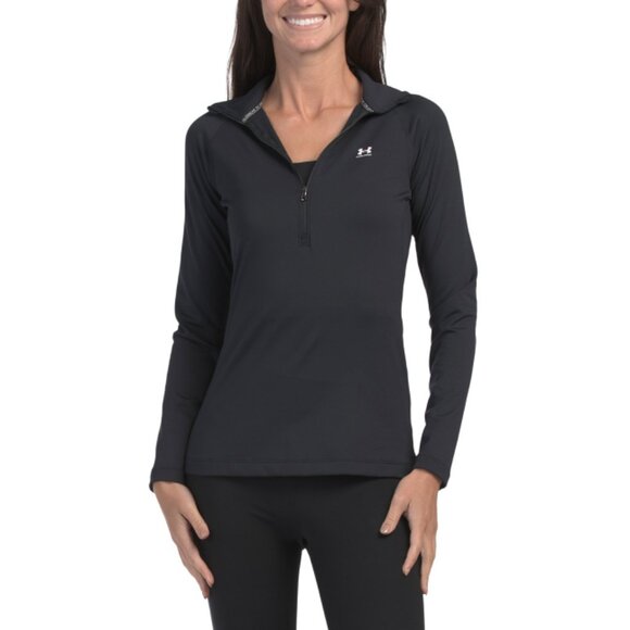 UNDER ARMOUR Black Fleece Lined Authentics Half-zip Top - Picture 1 of 2